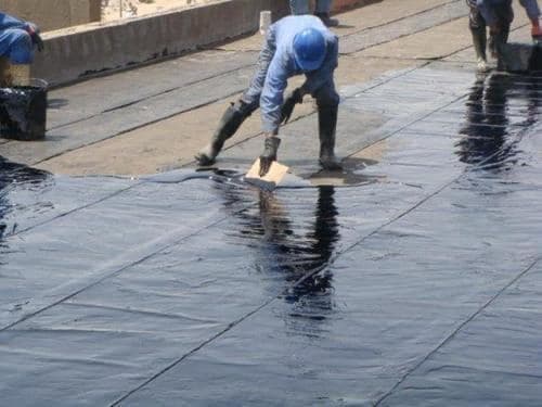Commercial floor tiling work in progress